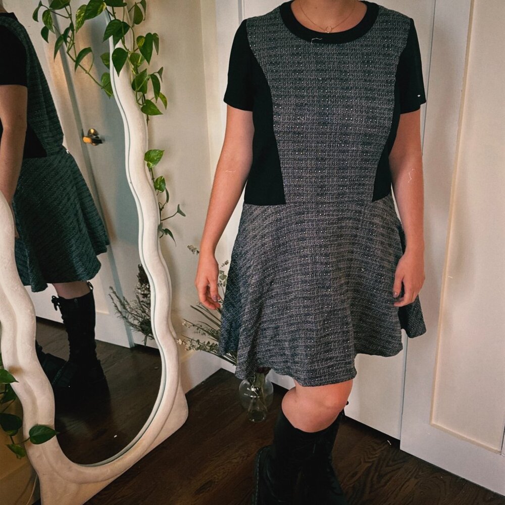 Grey Pattern Midi Dress-Madewell
